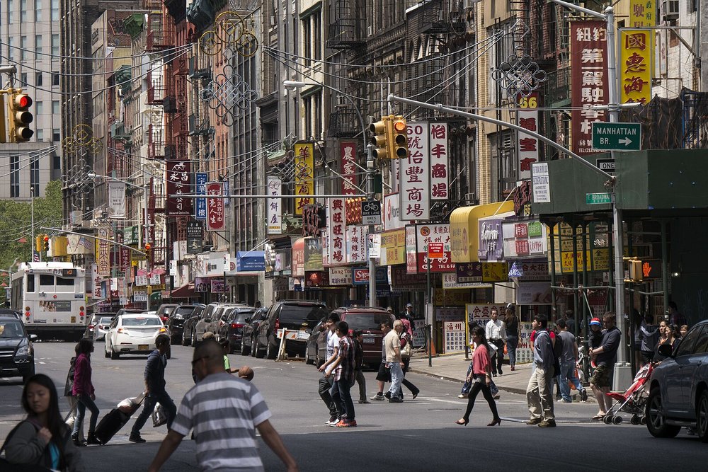 People walking in Chinatown