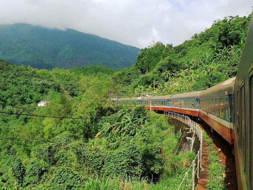 Scenic view while riding the Hai Van Pass train