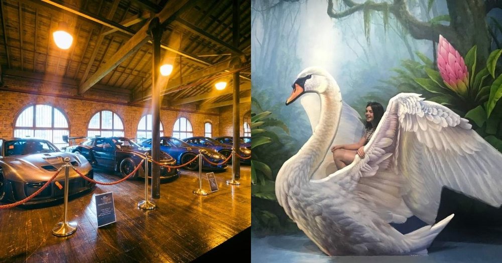 A collage of the Fox Classic Car Collection and the ArtVo Museum