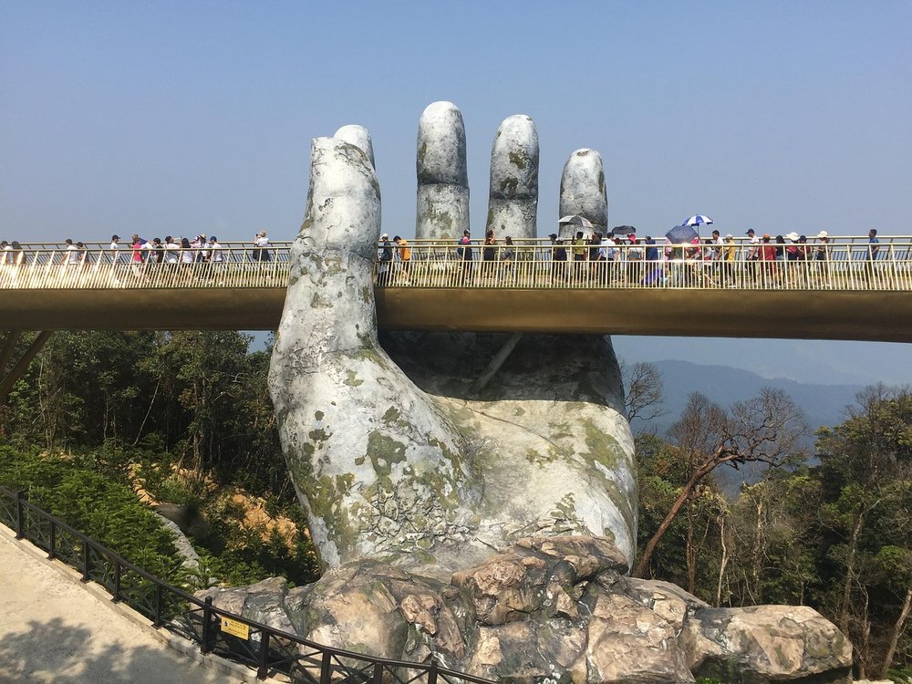The stone hands of Ba Na Hills’ Golden Bridge.