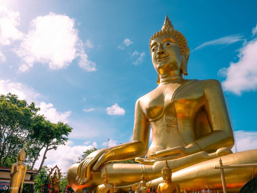The 18-meter-tall golden Buddha in the Big Buddha Temple, Pattaya