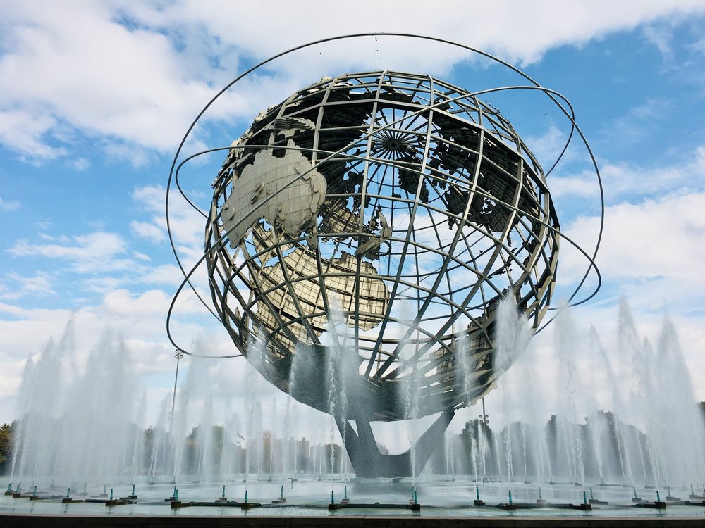 The Unisphere, an iconic globe structure at the Flushing Meadows–Corona Park