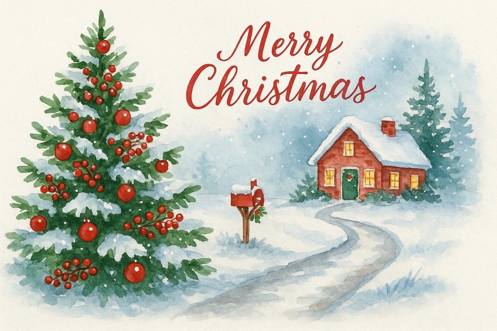 sg - christmas watercolour painting