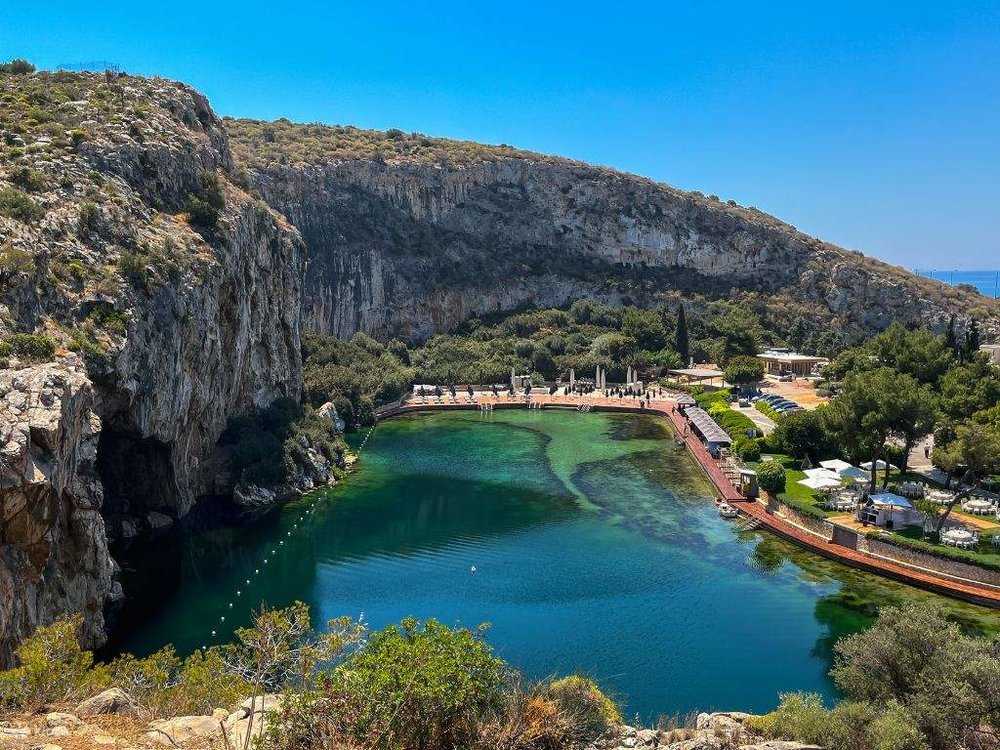 The natural thermal spa of Lake Vouliagmeni