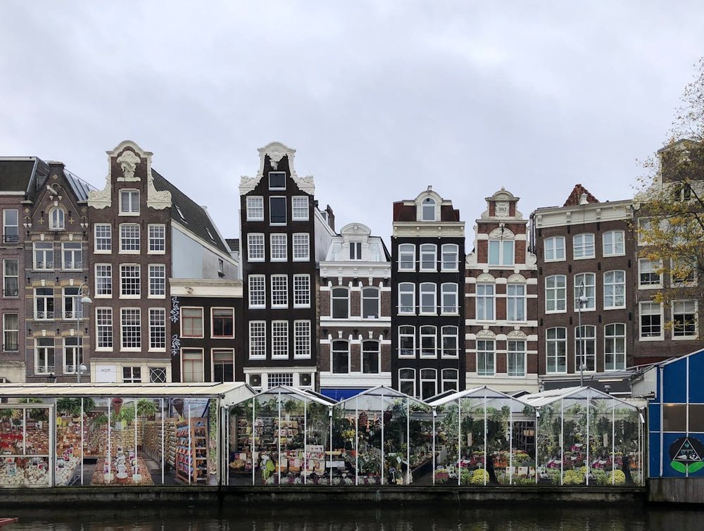The shops at Bloemenmarkt, the world’s only floating flower market.