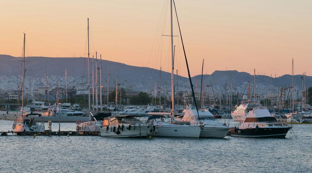 Sunset at Flisvos Marina near Faliro.