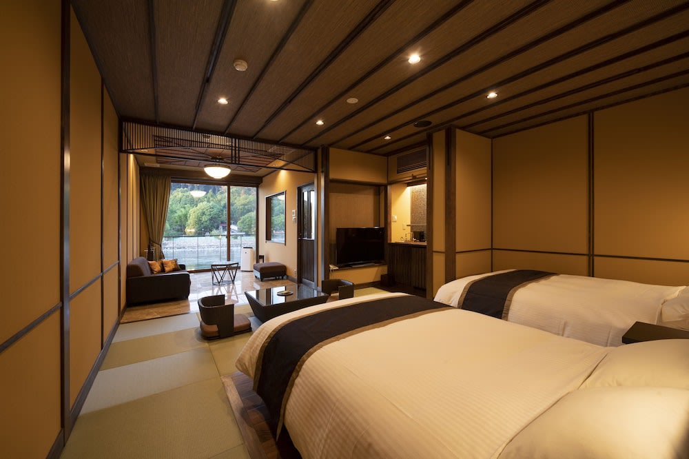 A big, comfy room and a nice view at this hotel