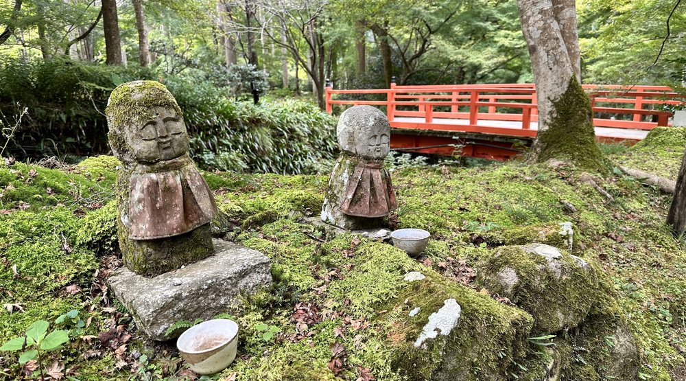 Jizo statues at the sanzen-in temple in kyoto japan