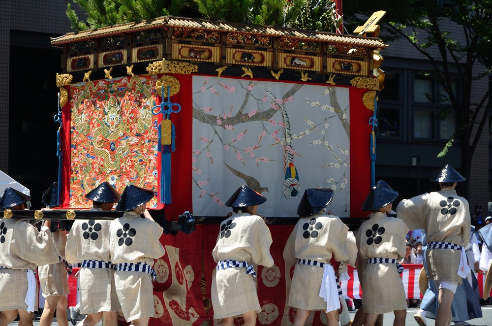 Traditional float carried by participants at the Gion Matsuri parade