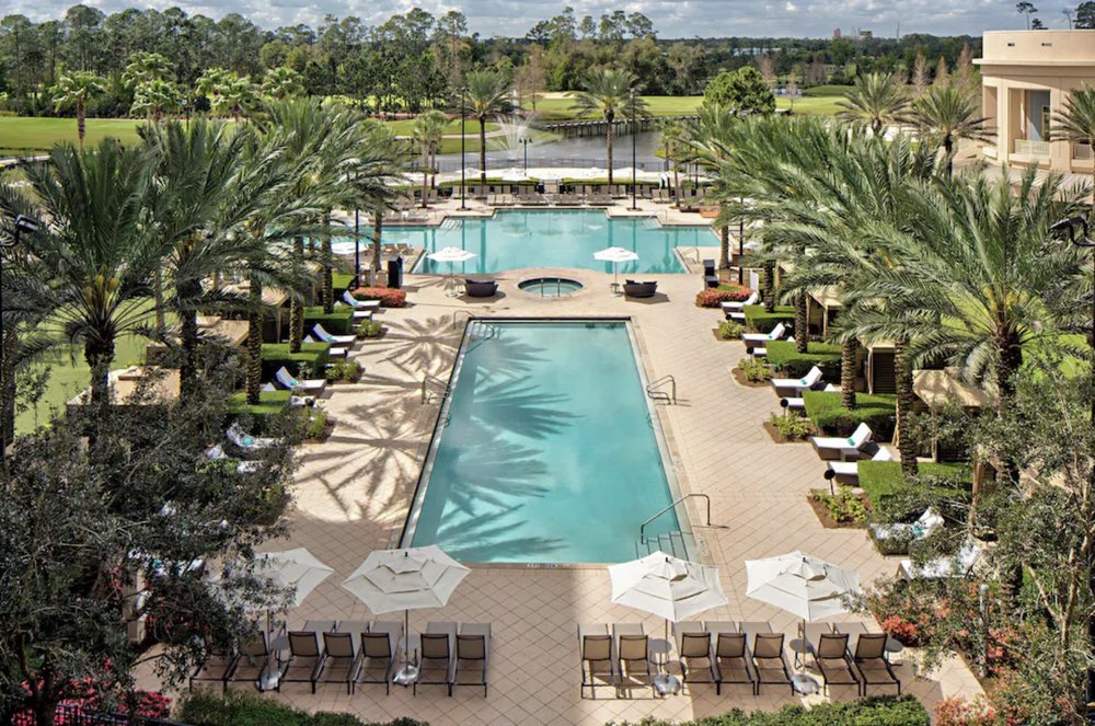 two heated pools at waldorf astoria in orlando near disney world