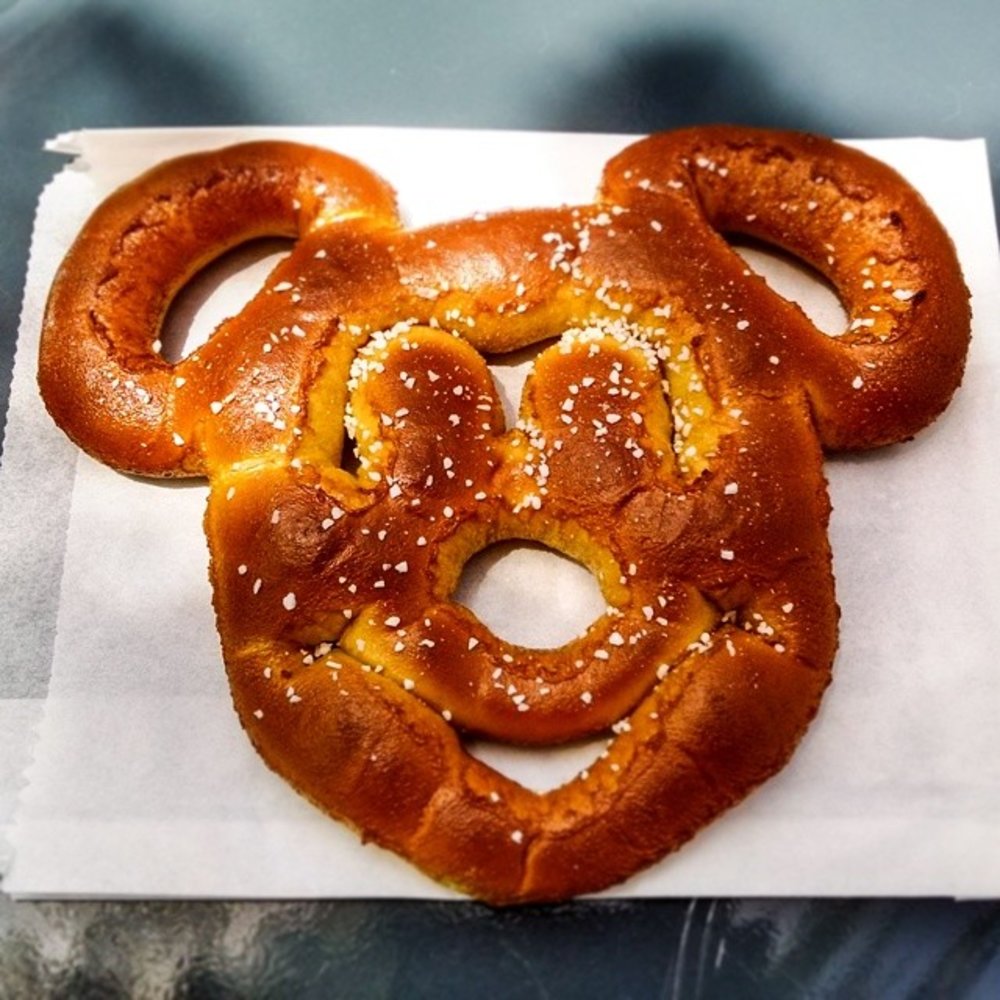 The iconic Mickey Mouse shaped pretzel! / Photo Credits: L.A. Foodie on Flickr