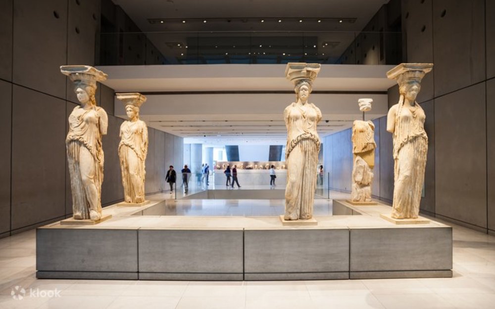The Caryatids exhibit inside the Acropolis Museum