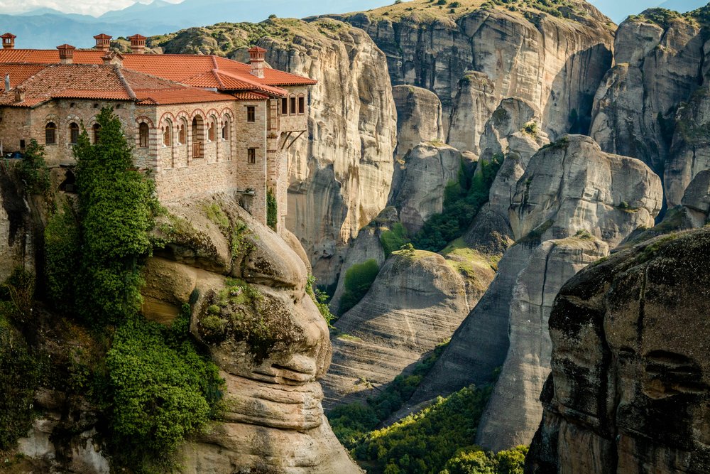 Towering rocks in Meteora