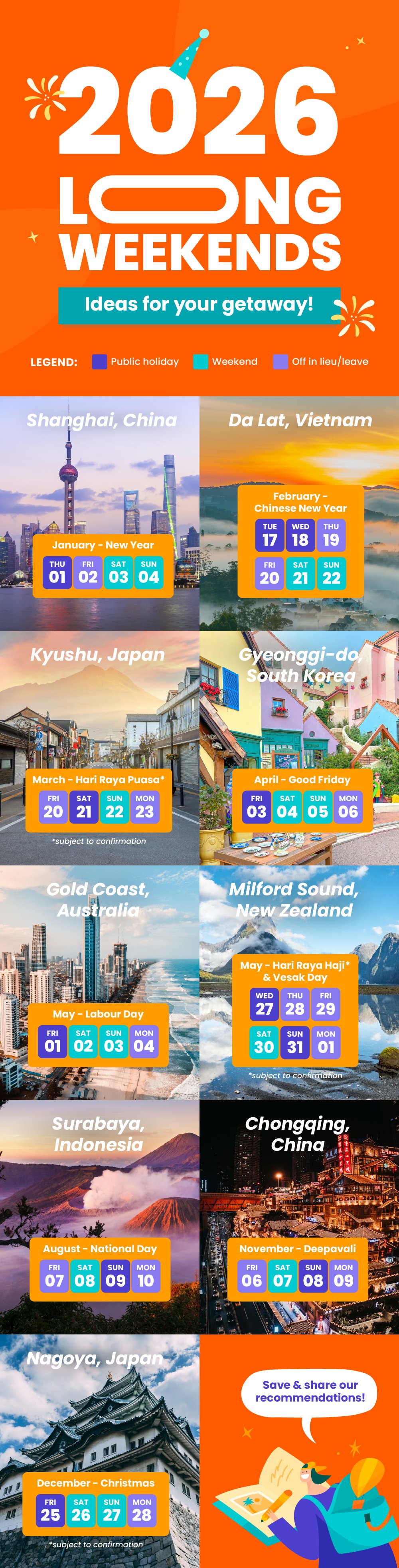 2026 long weekend getaways