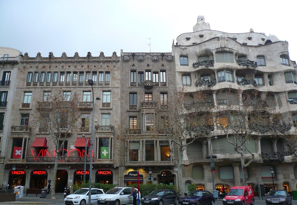 Passeig de Gràcia architecture featuring Gaudí-style buildings in Barcelona
