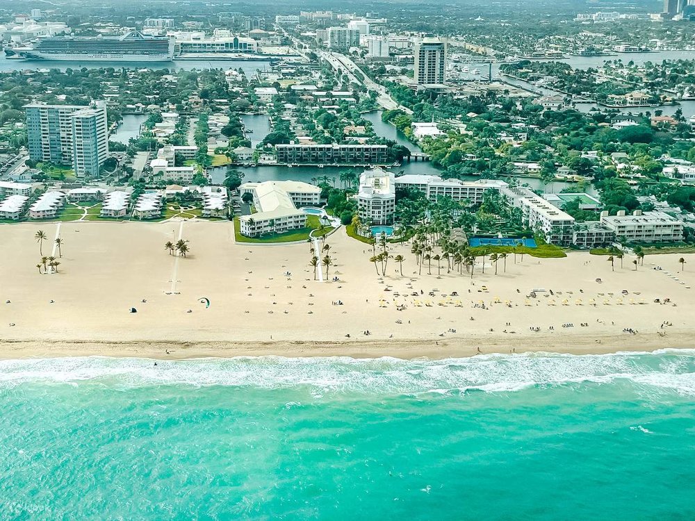 The lively shoreline of South Beach