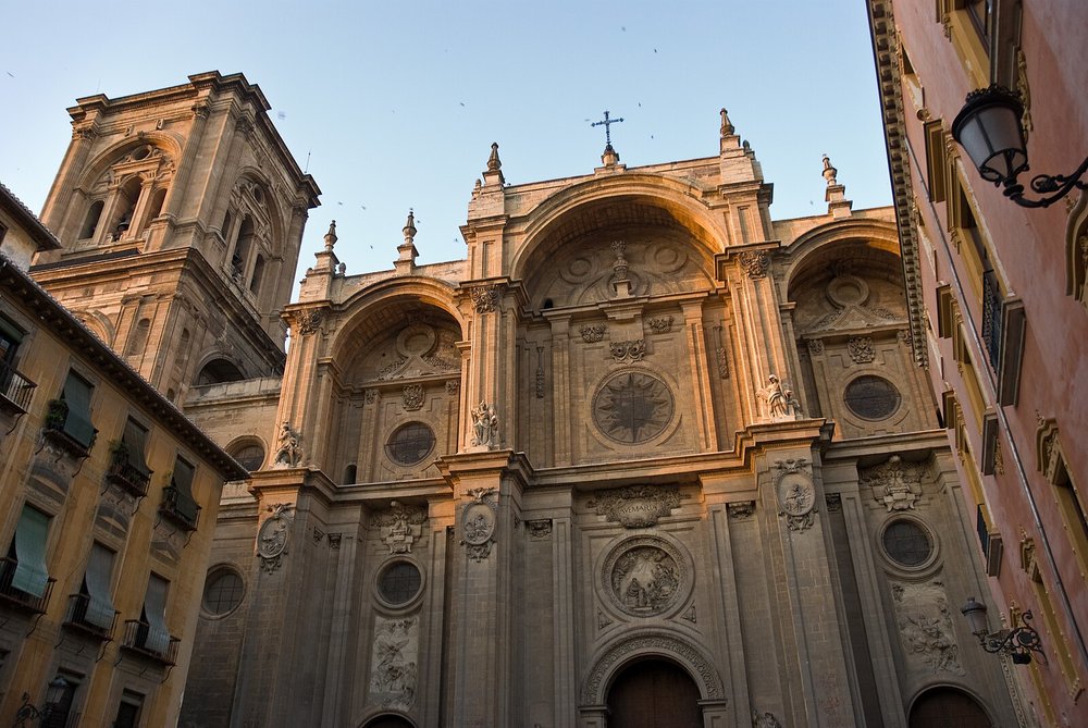 Granada Cathedral exterior with detailed stone architecture