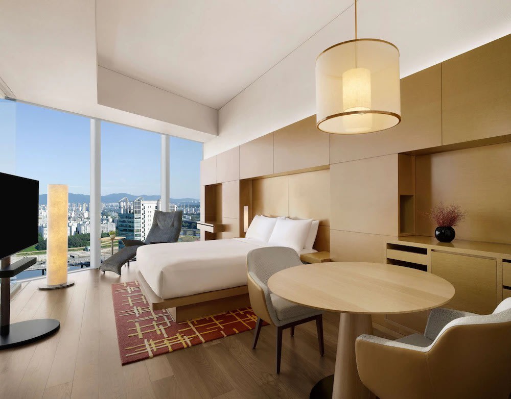 Park Hyatt Seoul hotel room with floor-to-ceiling windows