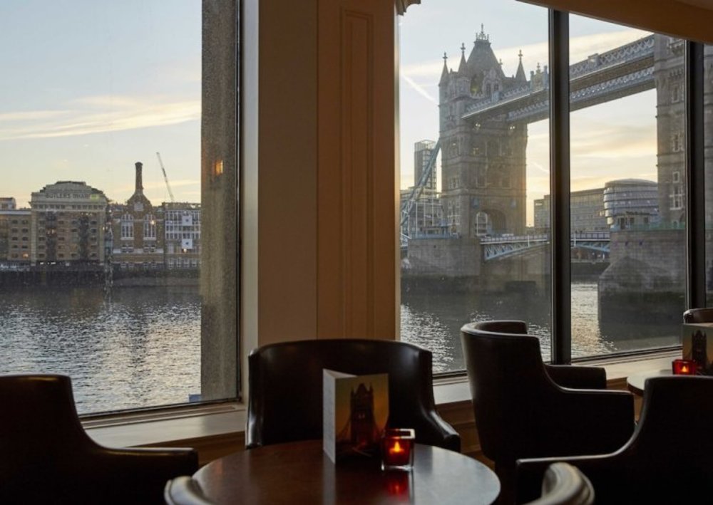 View of Tower Bridge from inside The Tower Hotel by Thistle overlooking the Thames