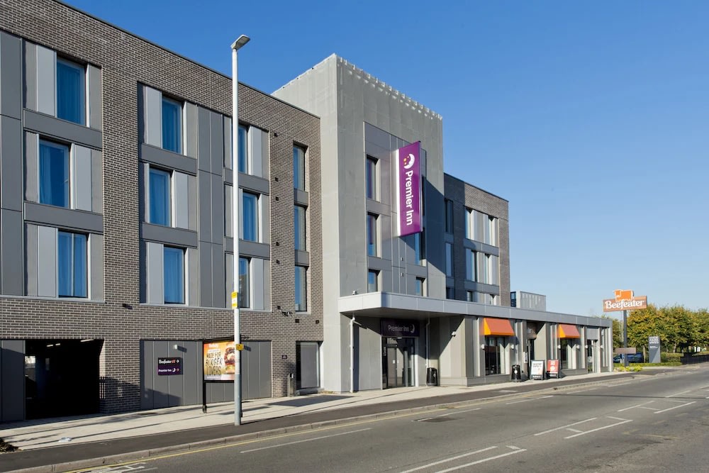 Premier Inn London Hayes exterior with modern building design and street view