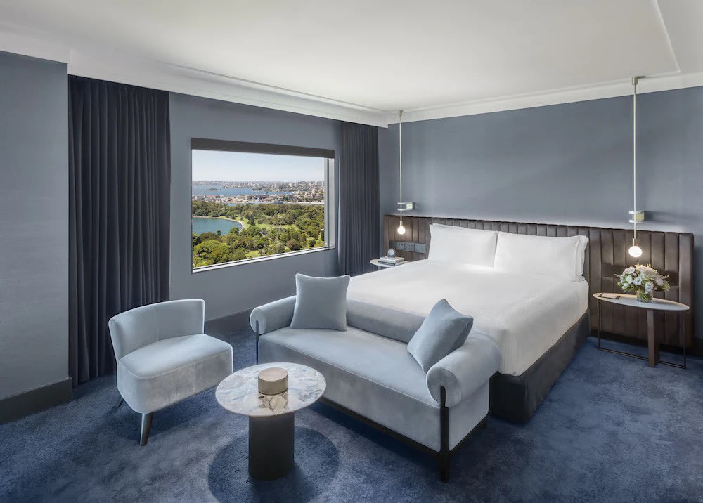 InterContinental Sydney guest room with skyline views