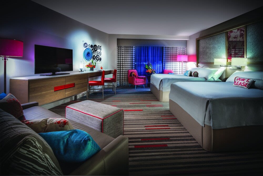 Modern family room at Universal’s Hard Rock Hotel near Universal Studios
