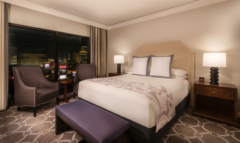 A hotel room inside Caesars Palace