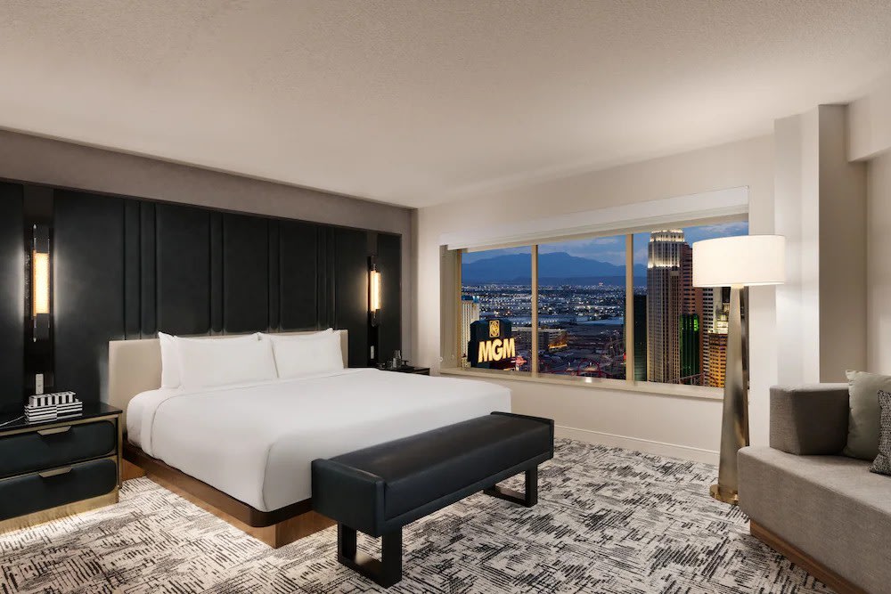 Contemporary room with city view at MGM Grand, Las Vegas