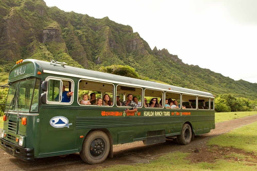 Kualoa Ranch tours bus