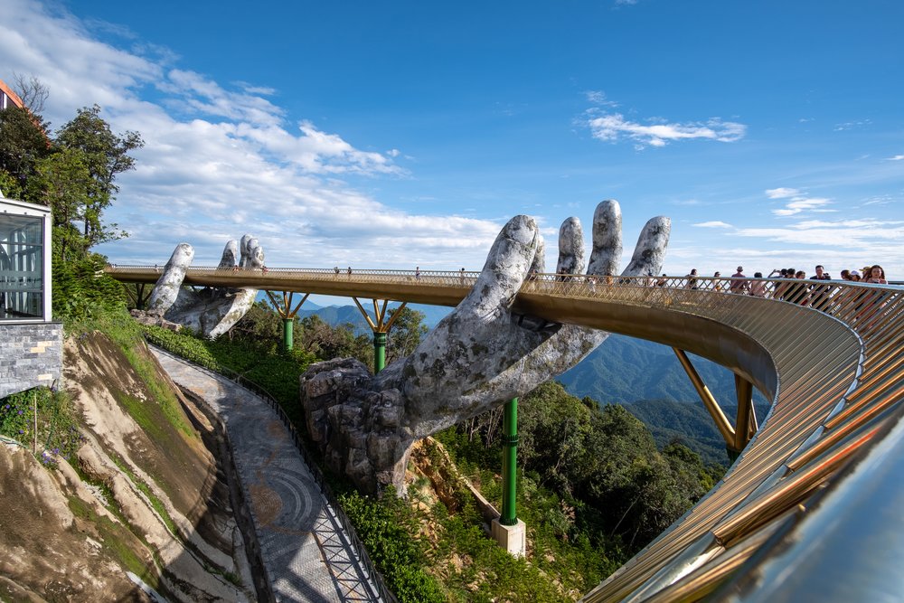 Iconic Golden Bridge in Ba Na Hills