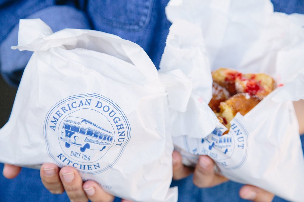 Freshly made hot jam donuts at Queen Victoria Market in Melbourne