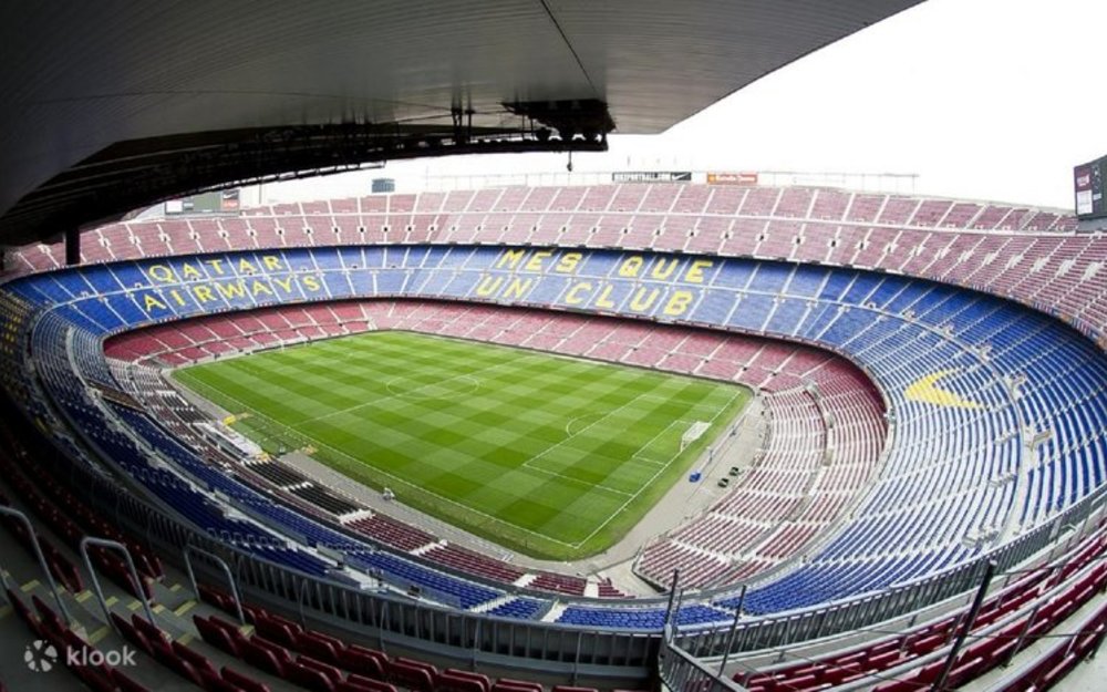 An aerial view of Spotify Camp Nou stadium