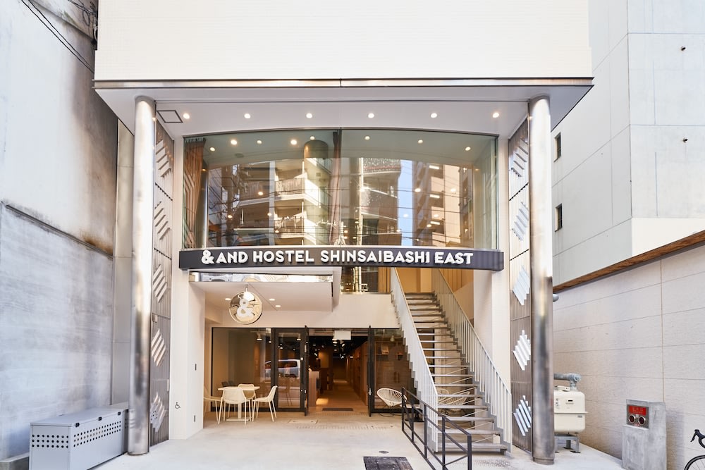 &And Hostel Shinsaibashi East exterior near Osaka shopping and nightlife