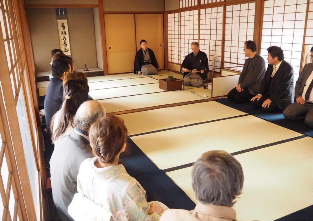 Peaceful tea ceremony near a Kyoto Temple