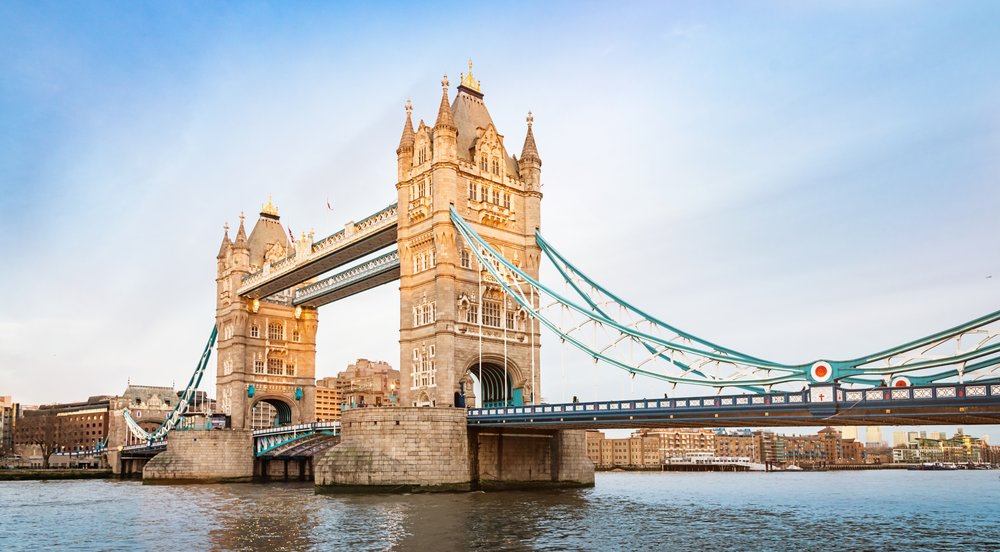Tower Bridge landmark over the River Thames on a clear day