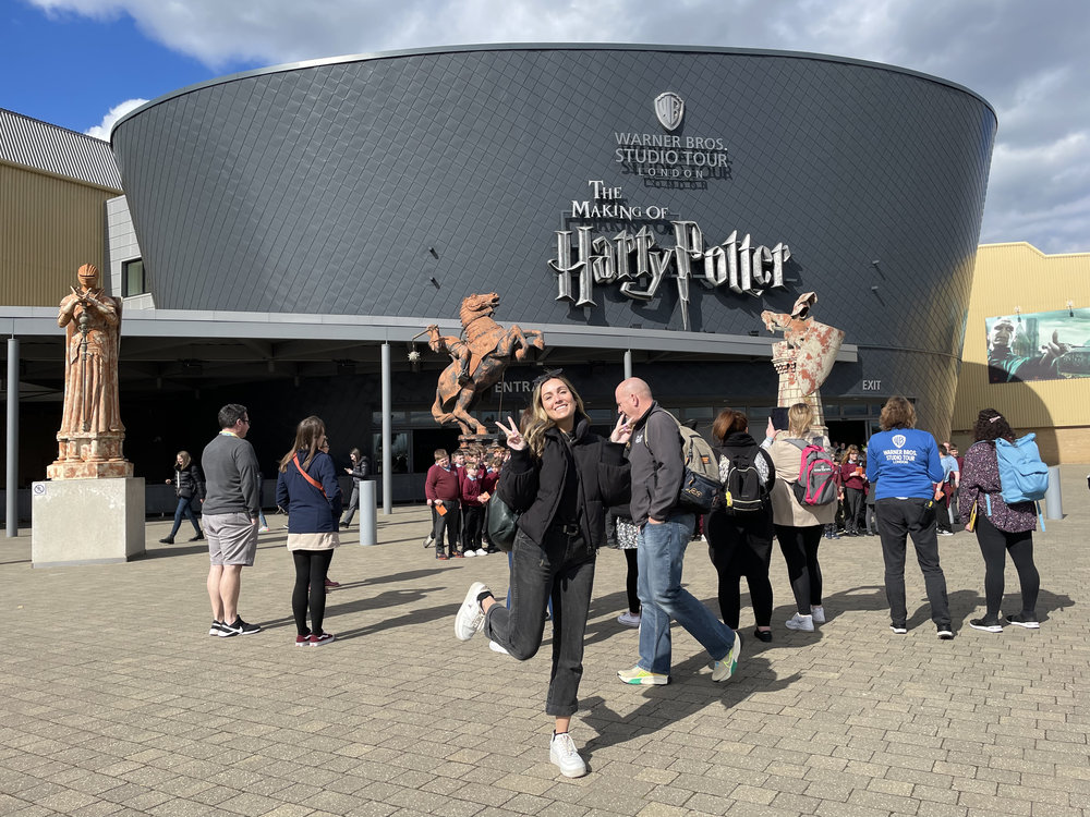 Visitors outside Warner Bros. Studio Tour London Harry Potter attraction