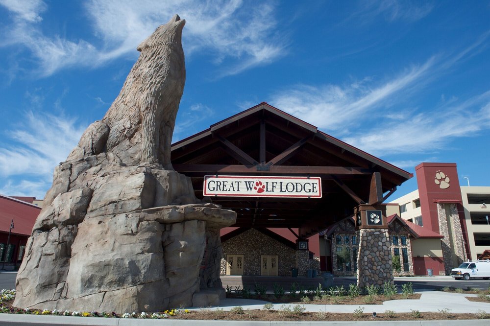 Exterior of Great Wolf Lodge Anaheim, a popular indoor water park resort