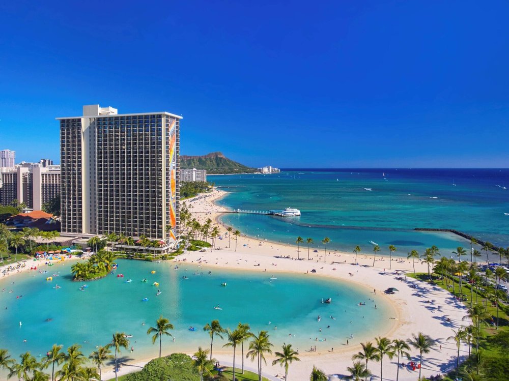 Hilton Hawaiian Village beachfront resort with lagoon and ocean views