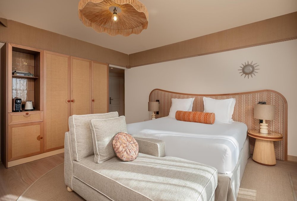 Hotel Le Soleia Nice room with warm tones and contemporary design