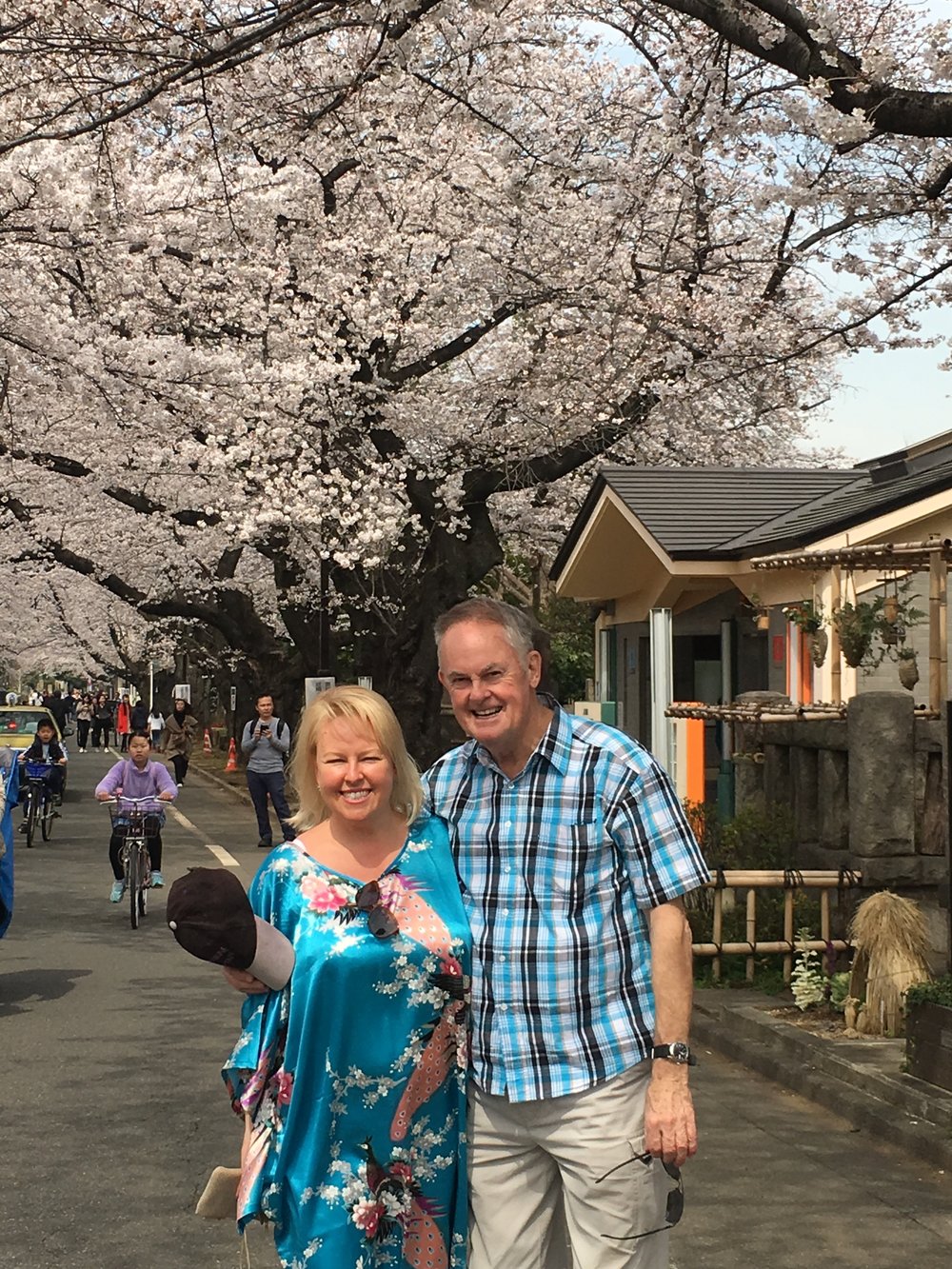Enjoy walking around Yanaka Ginza amidst pink blooms!