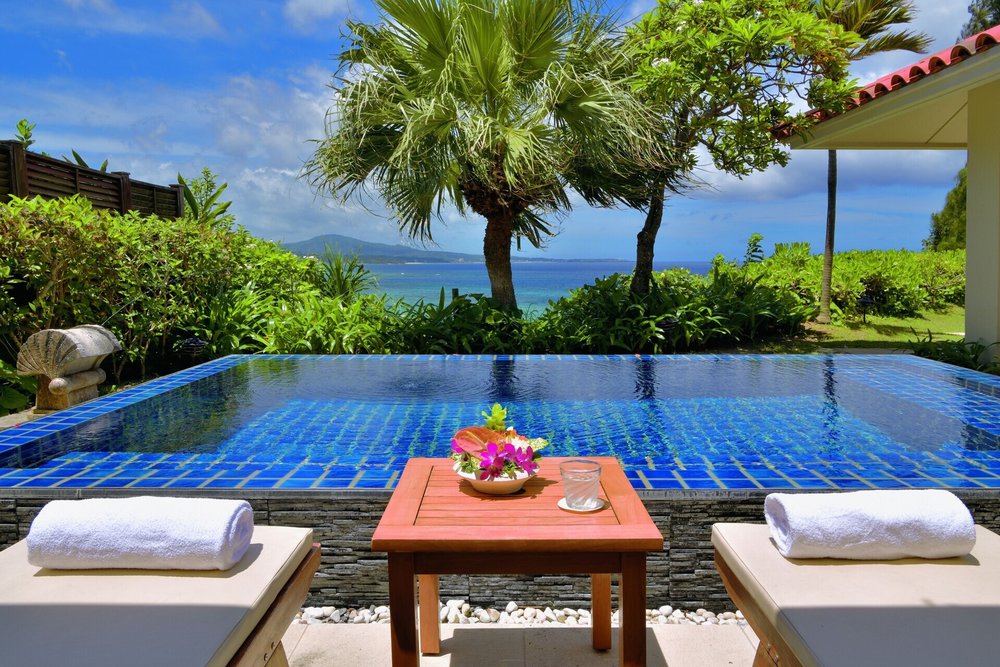 Infinity pool overlooking the ocean at The Busena Terrace Okinawa