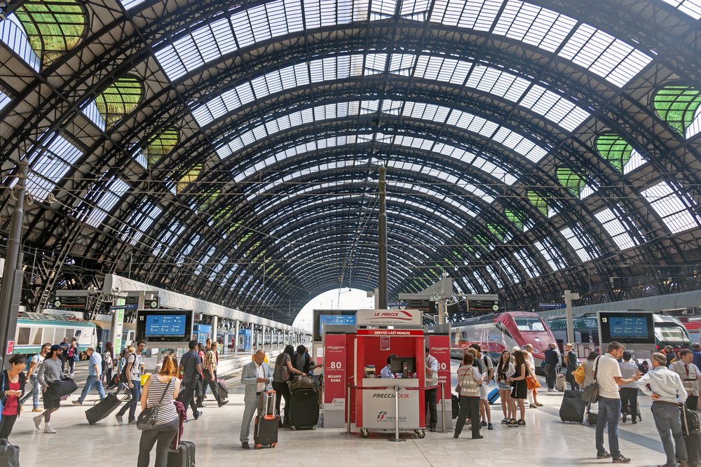 People waiting for trains at the Centrale Station