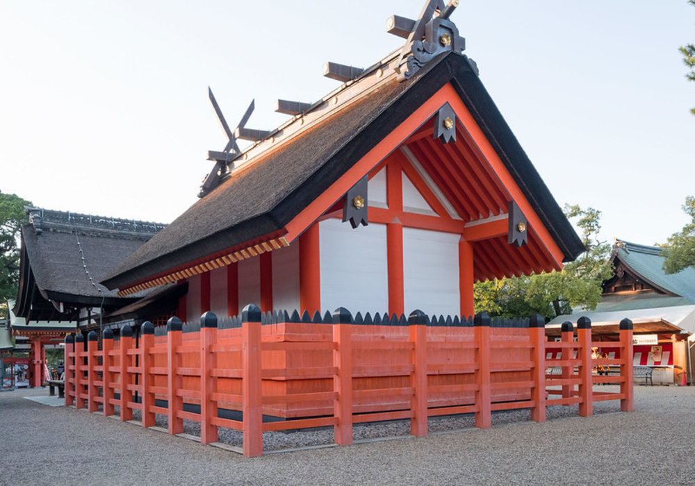 Sumiyoshi Taisha shrine buildings showcasing classic Shinto design in Osaka