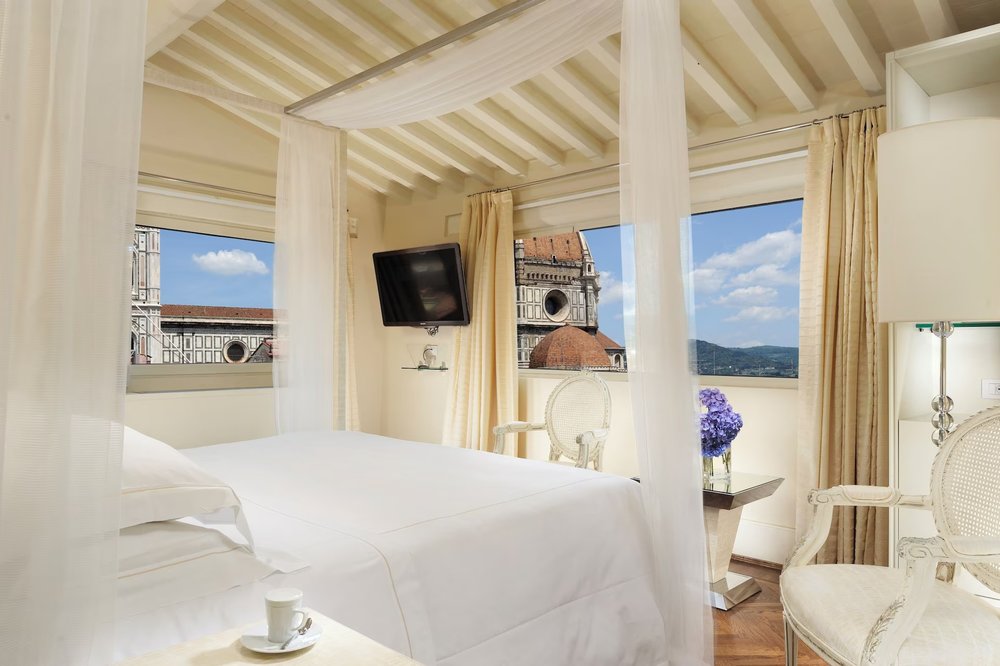 Luxury hotel room overlooking Florence Duomo at Hotel Brunelleschi