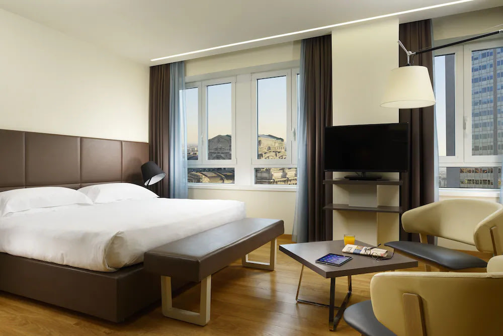 Modern hotel room in Milan near Milano Centrale station