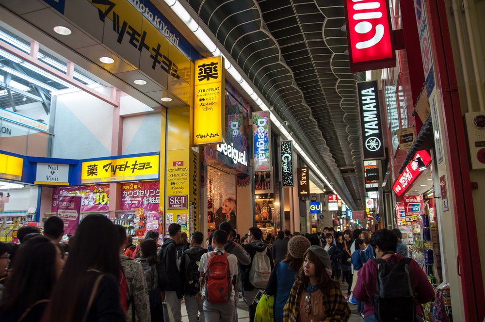Shopping at Shinsaibashi Shopping Street