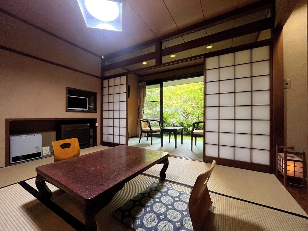Traditional tatami room at Onsen Ryokan Mitake in Hakone