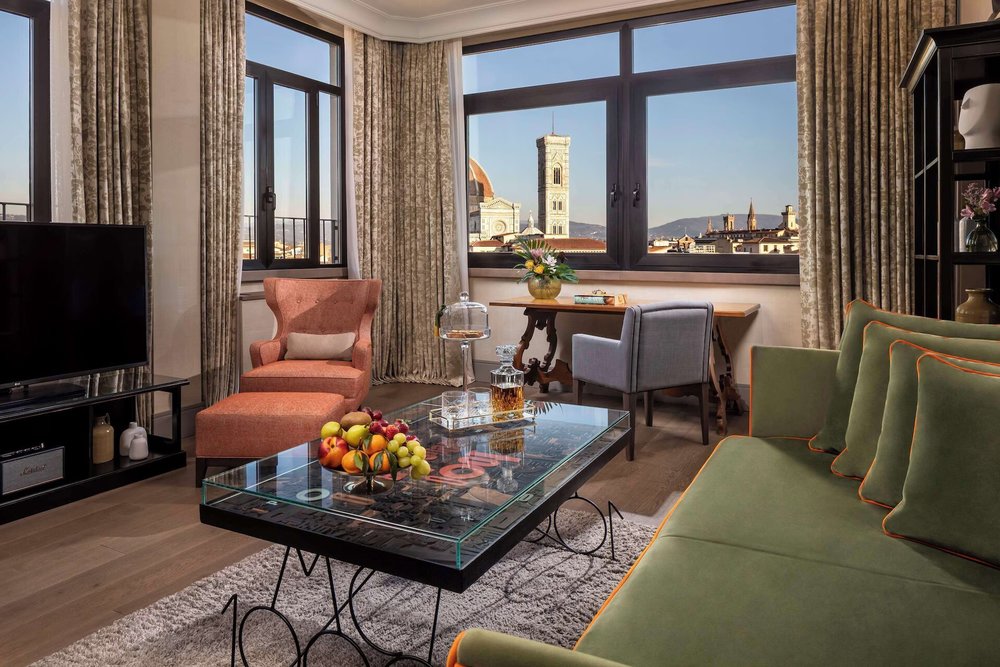 Traditional Florentine-style bedroom at Tivoli Palazzo Gaddi Hotel