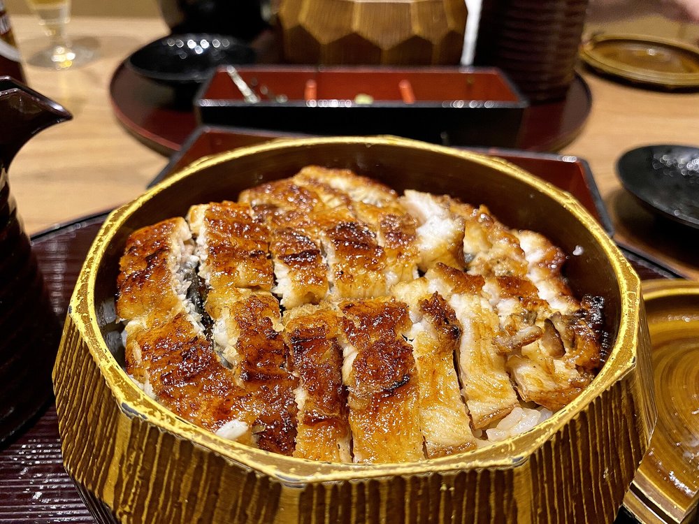 Hitsumabushi, a grilled eel dish on top of rice