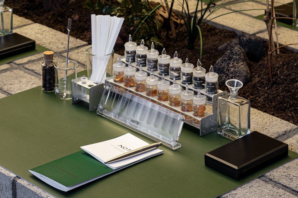 Perfume-making tools at a private class in Seoul